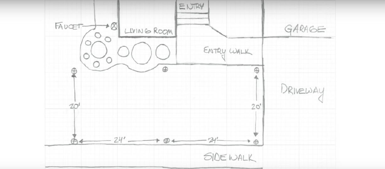 A floor plan of the kitchen and bathroom.